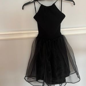 Nasty Gal black open back tou tou dress